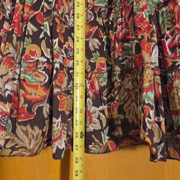 Mix Nouveau NY Tiered Maxi Skirt Womens L Floral Abstract Peasant Gypsy Hippie - Picture 10 of 10